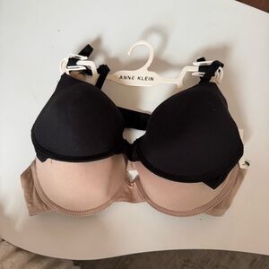 Anne Klein Black and Cream Bra Duo
